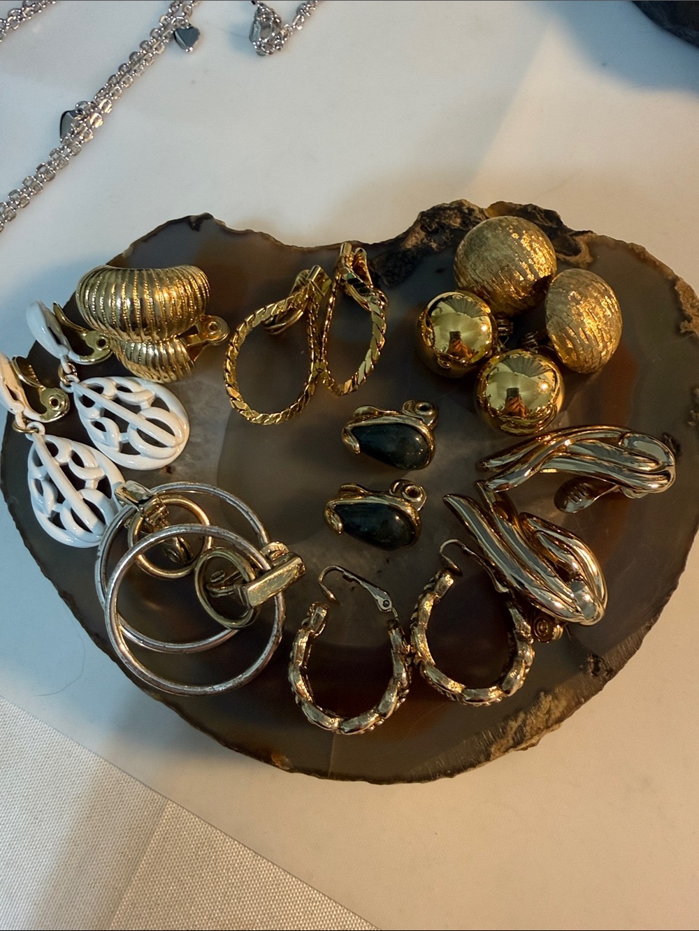 Vintage Monet Gold Tone Mixed Hoop & Stud Earring Set Various styles choice